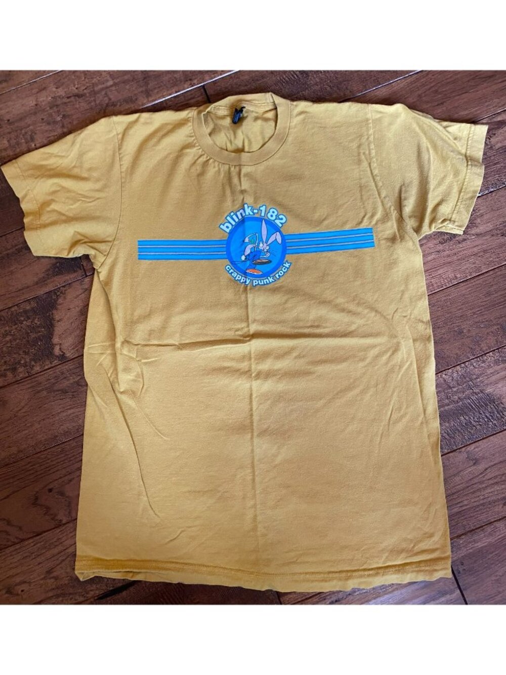 Blink-182 Crappy Punk Rock Bunny T-Shirt Yellow Tultex Pop Band Size M NWOT